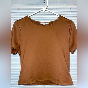 brown crop top